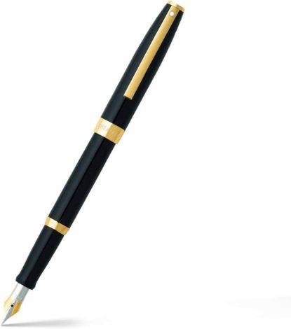 Sheaffer Agio Absolute Black Gold Trim Fine Fountain