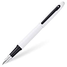 Sheaffer® VFM Glossy White w/Matte Black Appointments Fine Nib Fountain Pen