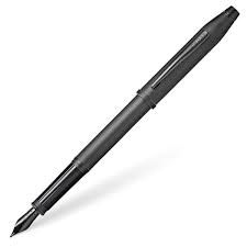 Century II Black PVD Micro Knurl Black Fountain Pen Fine Nib