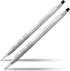 Classic Century Satin Chrome Ballpoint Pen Pencil Set -0.7mm 